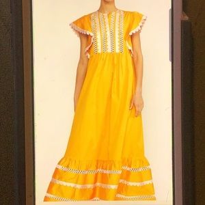 COPY - Cynthia Rowley Nairobi Scallop Embroidered Kaftan Dress